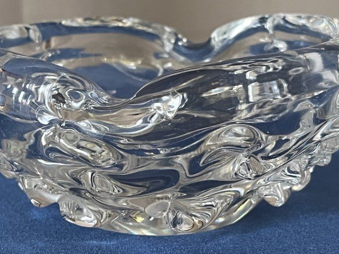 Cendrier / vide-poches en cristal, France, années 60–70, attribué à Schneider