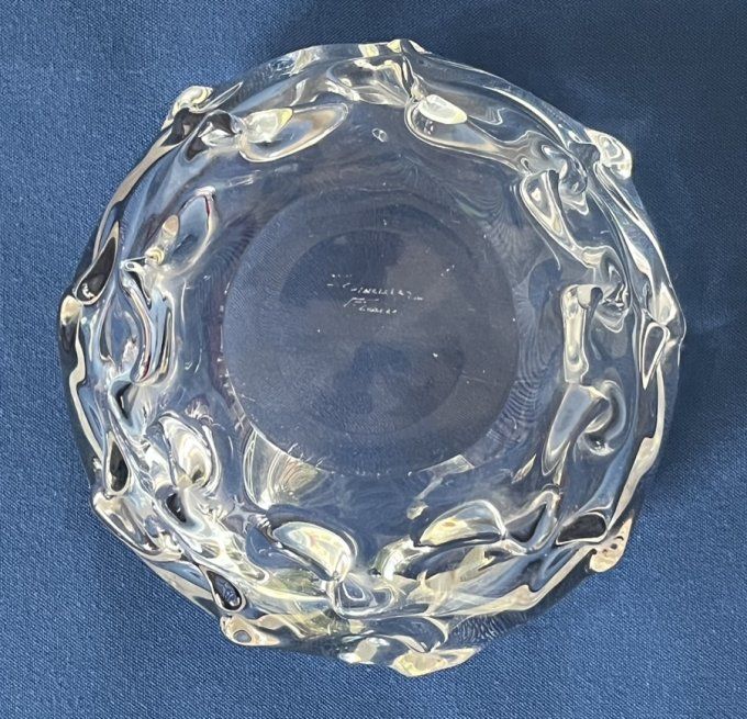 Cendrier / vide-poches en cristal, France, années 60–70, attribué à Schneider