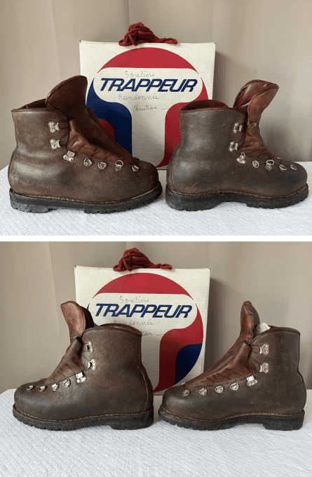 Chaussures cuir vintage, de montagne, randonnée, Marque TRAPPEUR, Taille 45/46