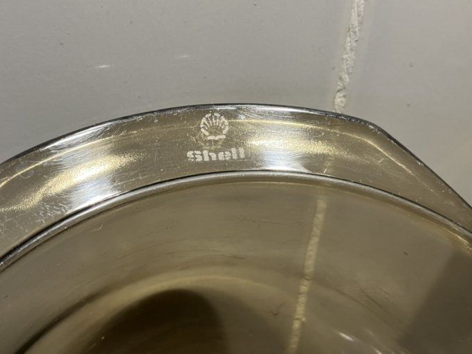 Cocotte vintage, en verre fumé,  Arcopal pour Shell