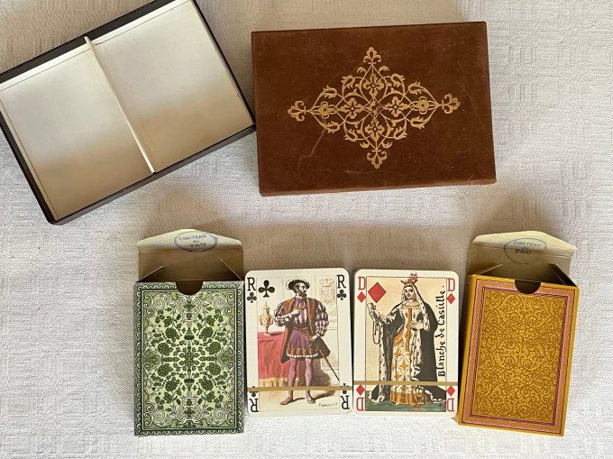 Coffret de 2 jeux de cartes à jouer Grimaud Les Rois et Dames de France, Neuf