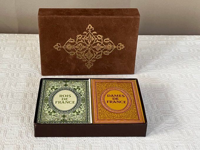Coffret de 2 jeux de cartes à jouer Grimaud Les Rois et Dames de France, Neuf