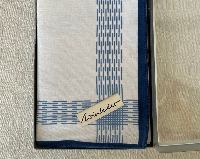 Coffret de 6 grands mouchoirs Winkler en coton motifs graphiques colorés, Neufs