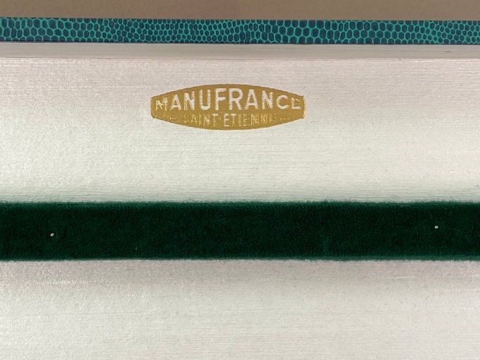 Coffret Manufrance, écrin vide pour ménagère en métal argenté de 49 pièces