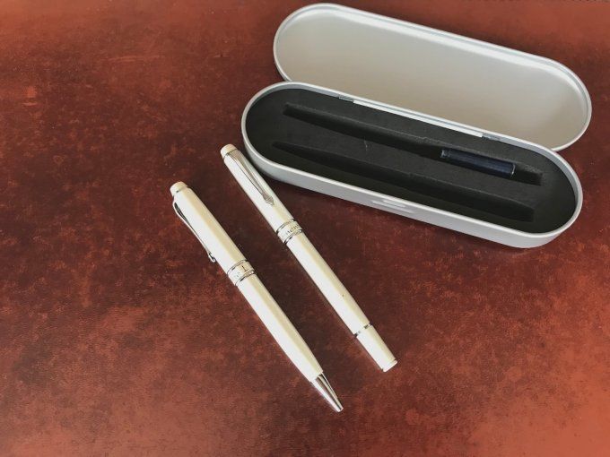 Coffret, Parure Clémentine L, stylo et stylo-plume