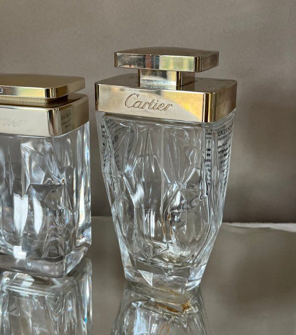 Collection de 4 flacons de parfum vides, Cartier, La Panthère