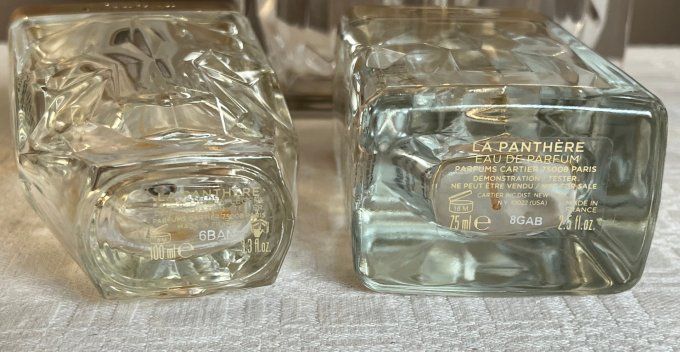 Collection de 4 flacons de parfum vides, Cartier, La Panthère