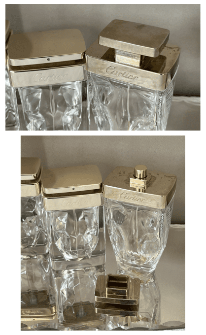 Collection de 4 flacons de parfum vides, Cartier, La Panthère