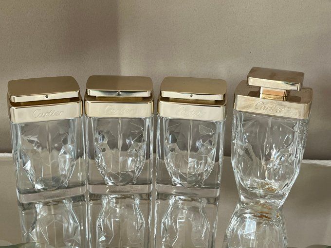 Collection de 4 flacons de parfum vides, Cartier, La Panthère