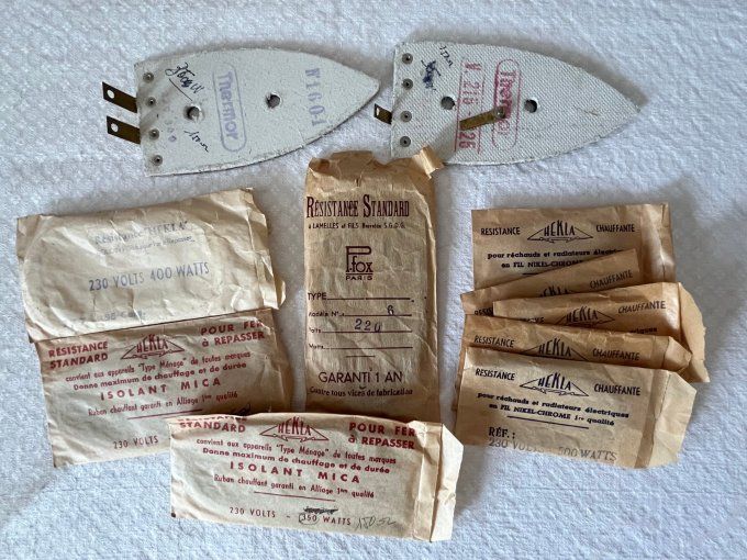 Collection, Lot de résistances anciennes NOS pour fers à repasser et réchauds (années 30-50)