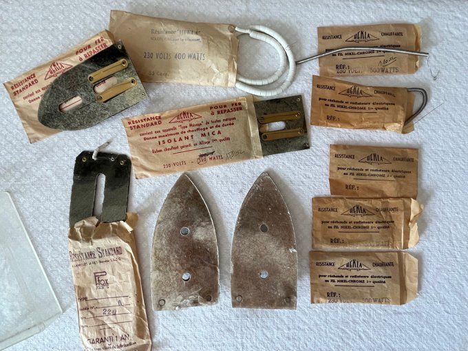Collection, Lot de résistances anciennes NOS pour fers à repasser et réchauds (années 30-50)