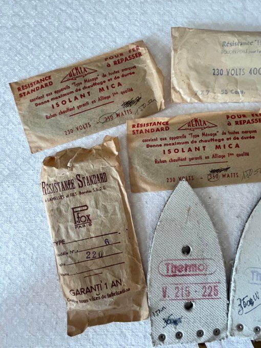 Collection, Lot de résistances anciennes NOS pour fers à repasser et réchauds (années 30-50)