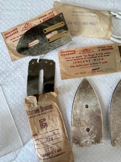 Collection, Lot de résistances anciennes NOS pour fers à repasser et réchauds (années 30-50)