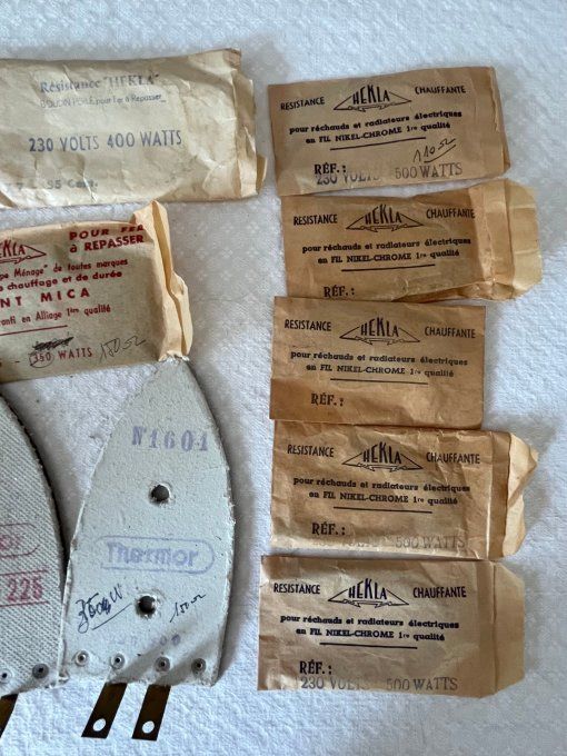 Collection, Lot de résistances anciennes NOS pour fers à repasser et réchauds (années 30-50)