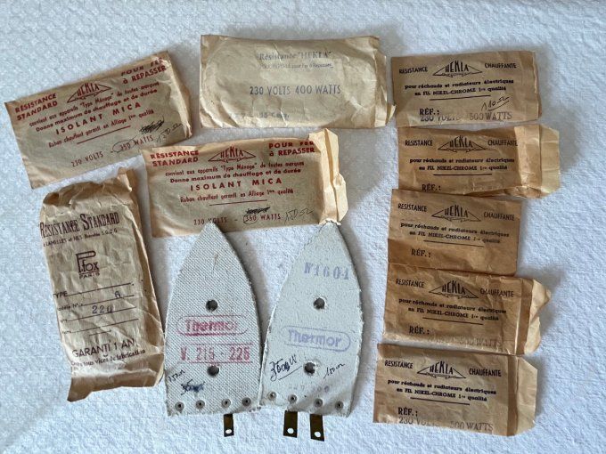 Collection, Lot de résistances anciennes NOS pour fers à repasser et réchauds (années 30-50)