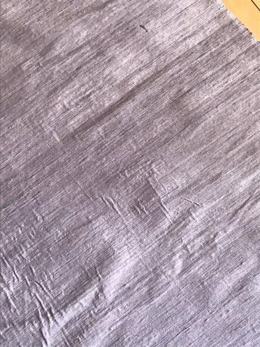 Coupon de tissu de soie sauvage, Taupe / gris, Provenance Inde