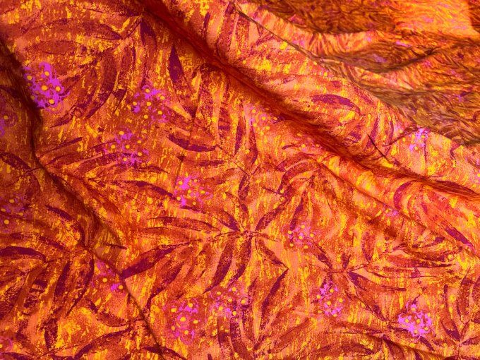 Coupon de tissu orange en coton