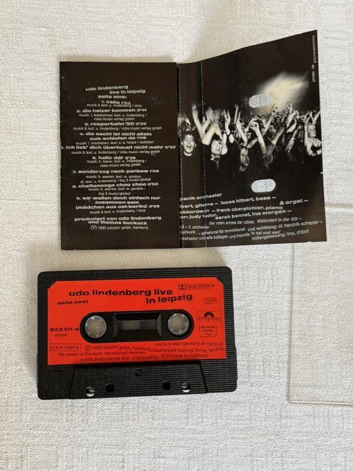 Rare ! Cassette audio vintage Udo Lindenberg Live in Leipzig 1990