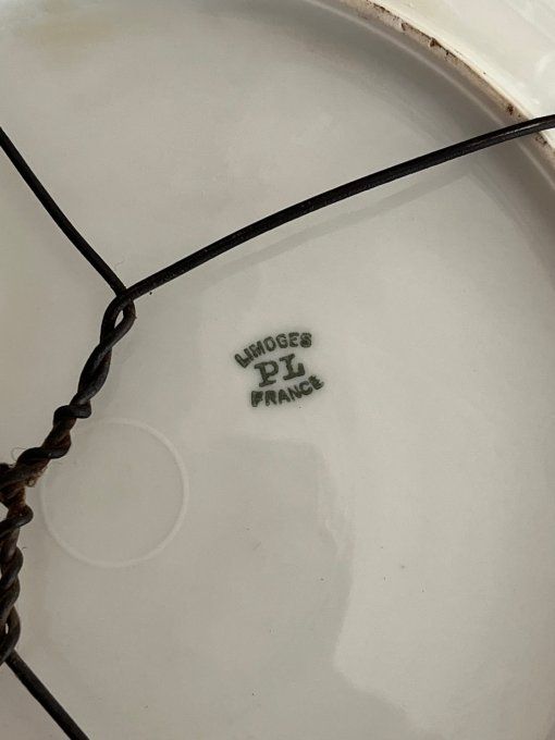 Décoration murale, 2 assiettes, reproductions de Millet, signées PL, Limoges, Porcelaine Limousine