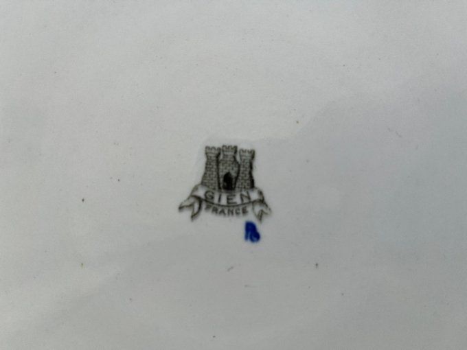 Dessous de plat GIEN décor renaissance italienne faïence Bleue 1938/1960