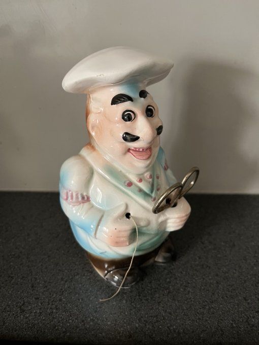 Dévidoir, tire ficelle en forme de cuisinier, vintage