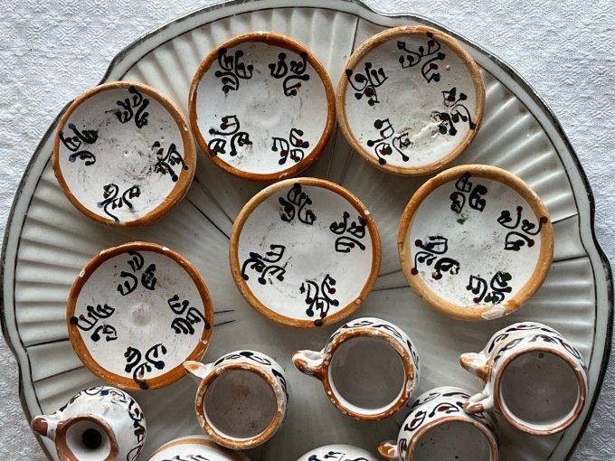 Dinette vintage, service à thé miniature pour maison de poupée
