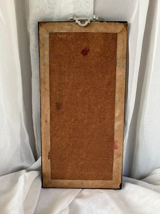 Diorama, cadre chinois avec oiseaux en nacre et coquillage, Pearl Brand, Vintage