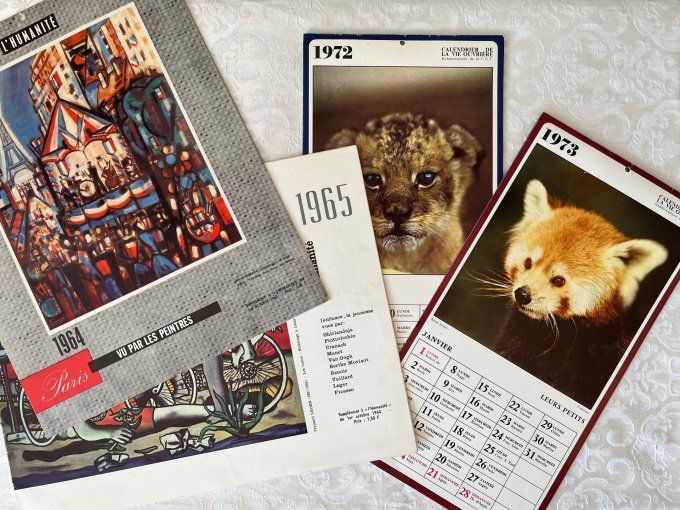 Divers Calendriers vintage, 1964, 1965 1972 ou 1973, Au choix