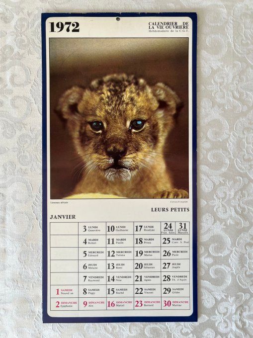 Divers Calendriers vintage, 1964, 1965 1972 ou 1973, Au choix