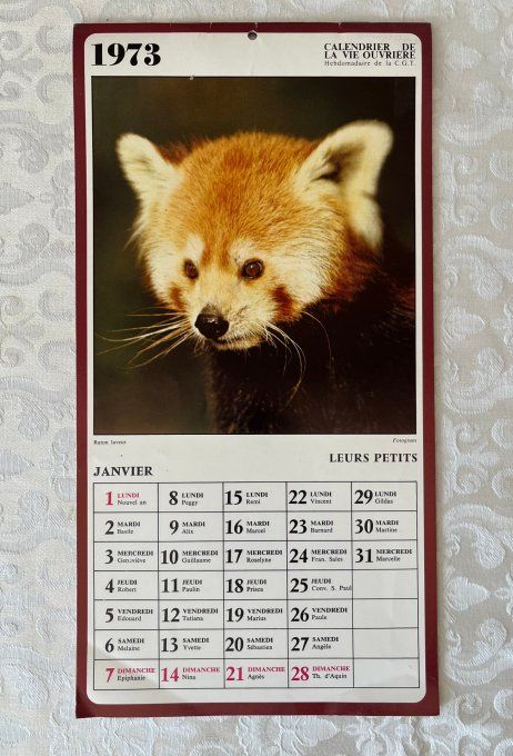 Divers Calendriers vintage, 1964, 1965 1972 ou 1973, Au choix