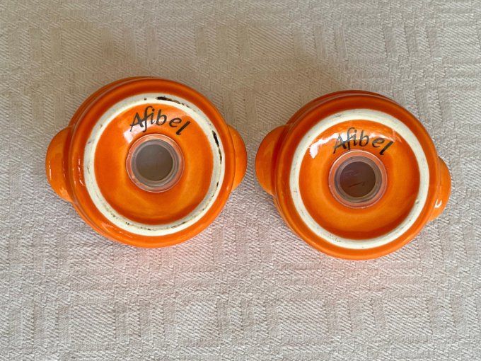 Duo neuf, salière et poivrière orange, Le Creuset