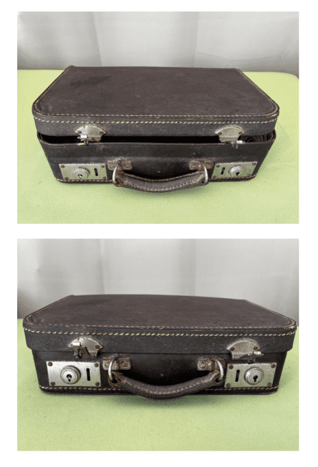 Ancienne valisette de mercerie, avec fil à repriser, nécessaire à couture 