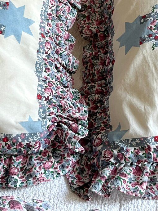 Ensemble de 3 coussins avec jolies housses fleuries, Style Patchwork Floral, Shabby Chic / Campagne