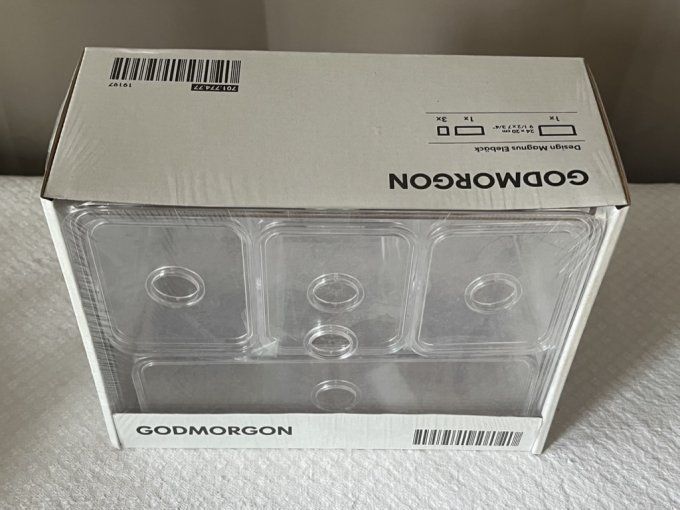 Ensemble de 5 boîtes de rangement avec couvercle Ikea Godmorgon - Neuf