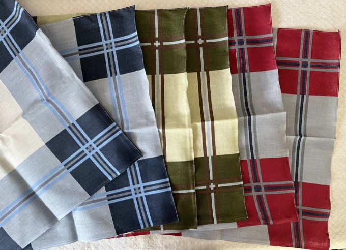 Ensemble de 6 mouchoirs homme, 3 modèles au choix, mouchoirs neufs