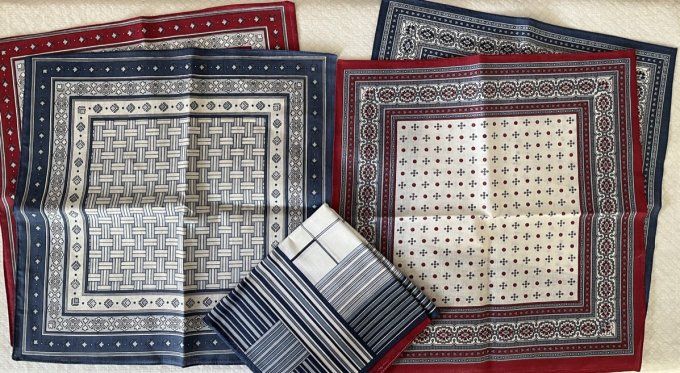 Ensemble de 6 mouchoirs homme, 3 modèles au choix, mouchoirs neufs