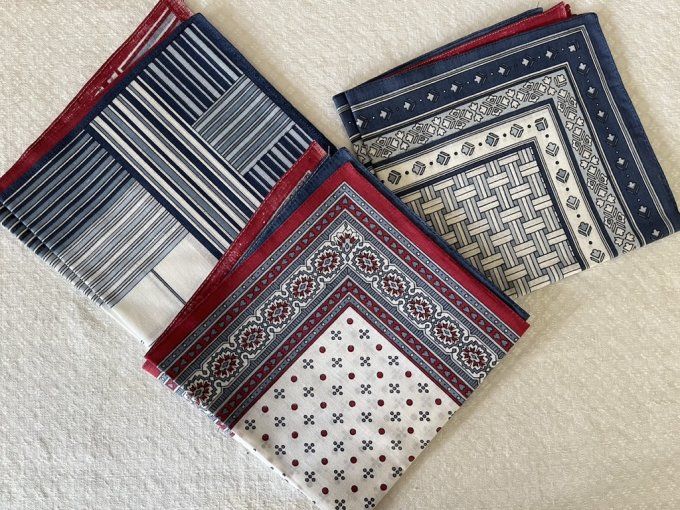 Ensemble de 6 mouchoirs homme, 3 modèles au choix, mouchoirs neufs