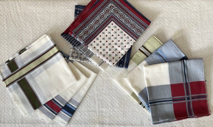 Ensemble de 6 mouchoirs homme, 3 modèles au choix, mouchoirs neufs