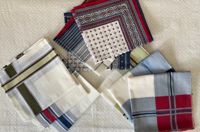 Ensemble de 6 mouchoirs homme, 3 modèles au choix, mouchoirs neufs