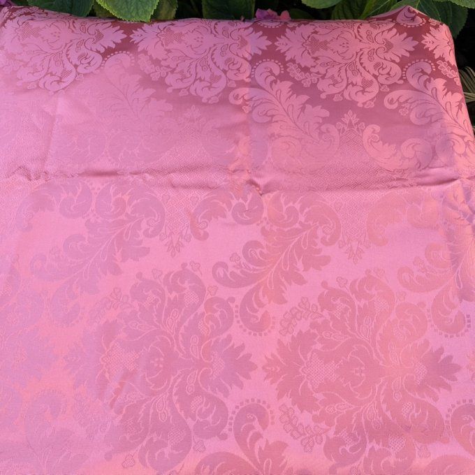 Ensemble Neuf, Linge de Table Jacquard Vieux Rose - Grande Nappe rectangle et 9 Serviettes Assorties