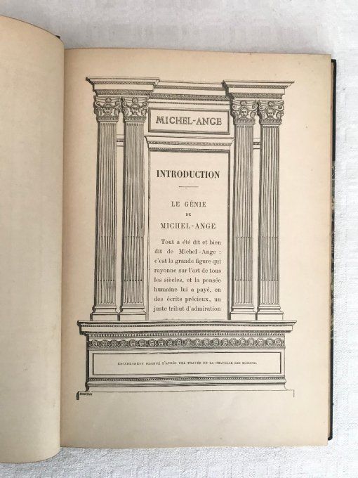Exemplaire rare ! Ancien livre, Michel Ange, sa vie, son œuvre, 1893, L. Roger- Milès