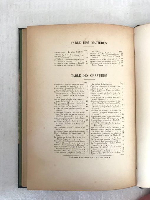 Exemplaire rare ! Ancien livre, Michel Ange, sa vie, son œuvre, 1893, L. Roger- Milès