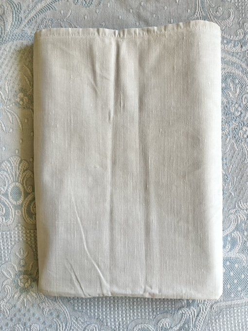 Grand drap d'antan lin fin, couture d'assemblage