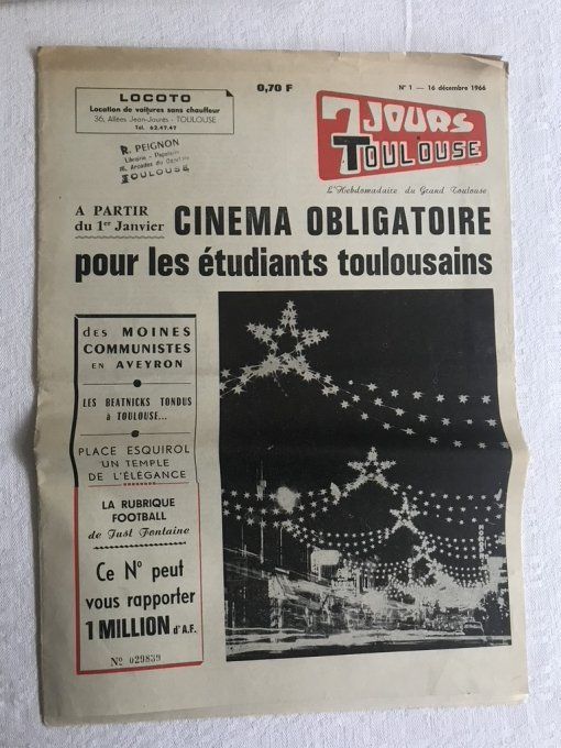 Rare ! 5 jounaux anciens,  '7 jours Toulouse' de 1966 et 67