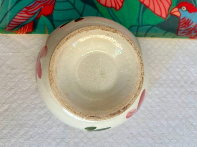 Grand bol ancien, décor fleur