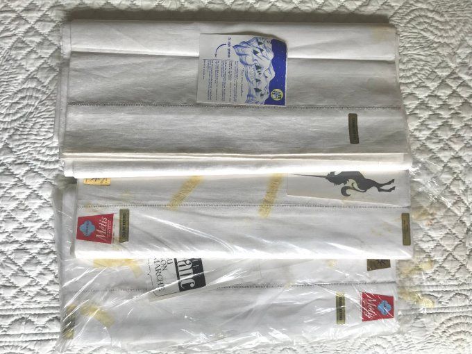 Grand Drap Ajouré, Métis Fleur Bleue, Toile de Gérardmer, Neuf