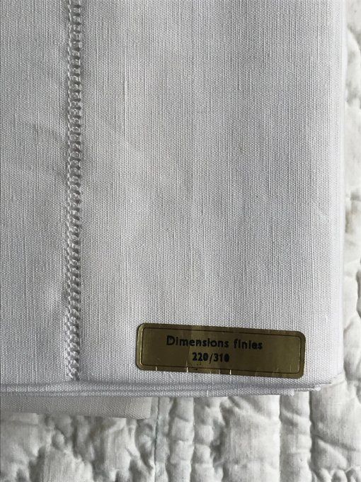 Grand Drap Ajouré, Métis Fleur Bleue, Toile de Gérardmer, Neuf