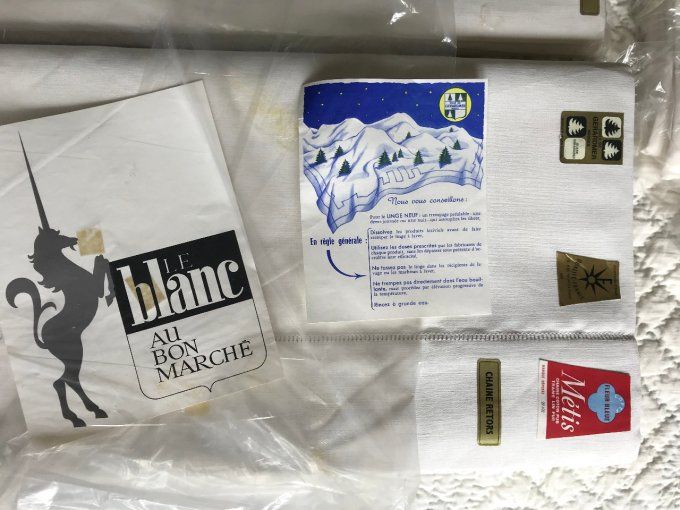 Grand Drap Ajouré, Métis Fleur Bleue, Toile de Gérardmer, Neuf