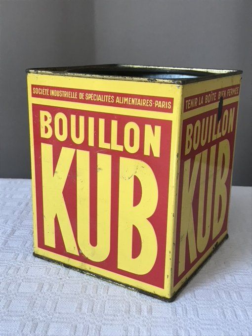 Grosse boite publicitaire en métal, Bouillon Kub, Vintage