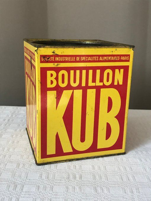 Grosse boite publicitaire en métal, Bouillon Kub, Vintage